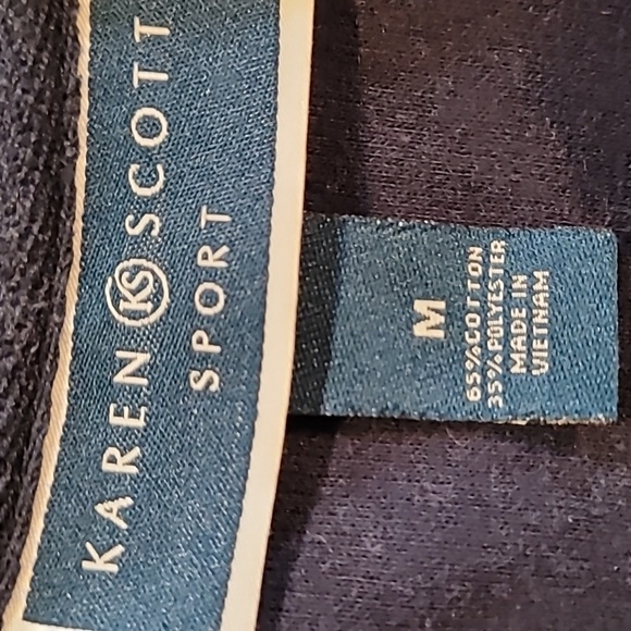 Karen Scott SPORT Navy Blue Button Down Knit Cardigan - Picture 12 of 12